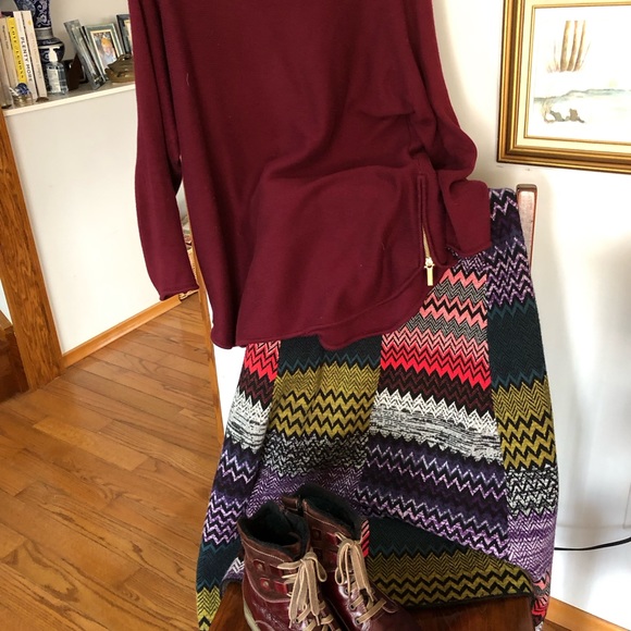 Anthropology Patchwork Knitted Midi Skirt - Picture 5 of 9